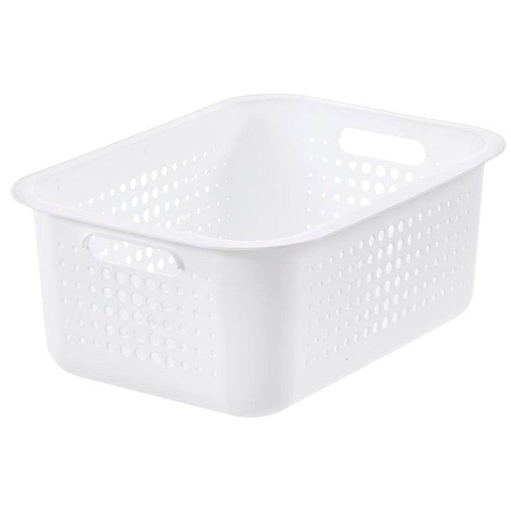 Cutie depozitare si organizare, SmartStore Recycled 15, din plastic reciclat, Alb, 10L, 37x28x15 cm