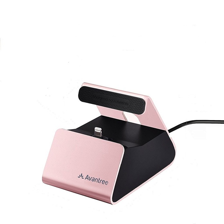 Stand incarcare Avantree CGDK-10I pentru iPhone, cablu MFI, Rose Gold