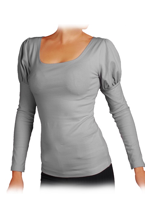 Bluza cu umeri bufanti, Ivanel, Gri deschis