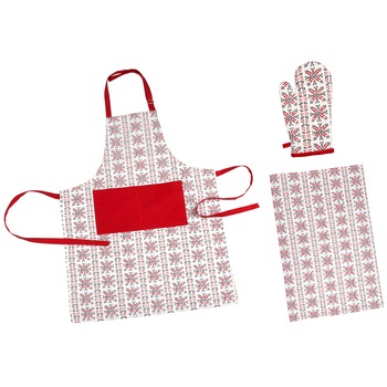 Set bucatarie 3 piese Heinner Home, 100% bumbac, model Traditional Set bucatarie 3 piese Heinner Home, 100% bumbac, model Traditional