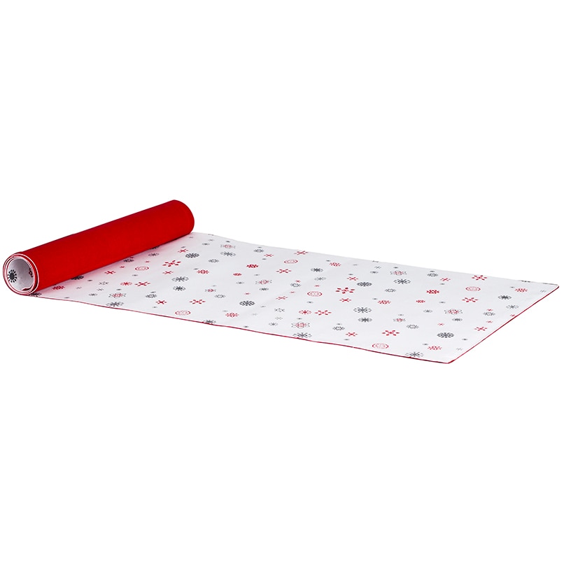 Traversa masa Heinner Home, 33 x 120 cm, 100% bumbac, model Fulgi de nea