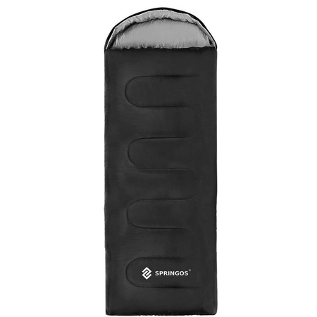 Sac de dormit, cu geanta de transport, 210x73cm, 8-20grade, culoare negru