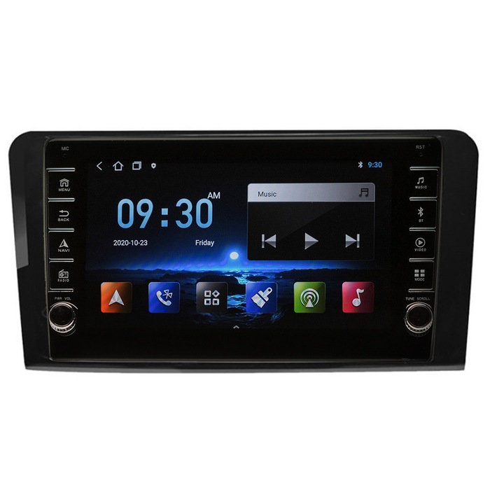 Navigatie AUTONAV Android GPS Dedicata Mercedes Clasa ML GL 2005-2012, Model PRO Memorie 64GB Stocare, 4GB DDR3 RAM, Display 8" Full-Touch, WiFi, 2 x USB, Bluetooth, 4G, Octa-Core 8 * 2.0GHz, 4 * 50W Audio