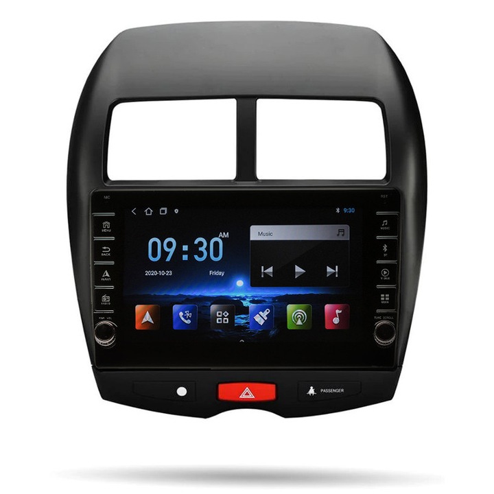 Navigatie AUTONAV Android GPS Dedicata Mitsubishi ASX 2010+ si Peugeot 4008 2012-2017, Model PRO Memorie 128GB Stocare, 6GB DDR3 RAM, Display 9" Full-Touch, WiFi, 2 x USB, Bluetooth, 4G, Octa-Core 8 * 2.0GHz, 4 * 50W Audio