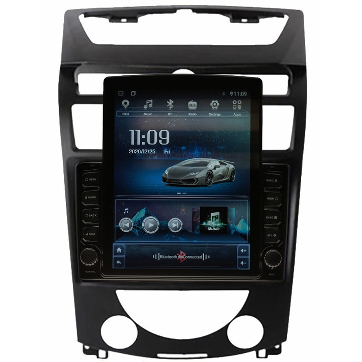 Navigatie AUTONAV Android GPS Dedicata Ssangyong Rexton 2 2006-2012, Model XPERT Memorie 64GB Stocare, 4GB RAM, Display Vertical Stil Tesla 10" Full-Touch, WiFi, 2 x USB, Bluetooth, 4G, Octa-Core 8 * 1.8GHz, 4 * 50W Audio