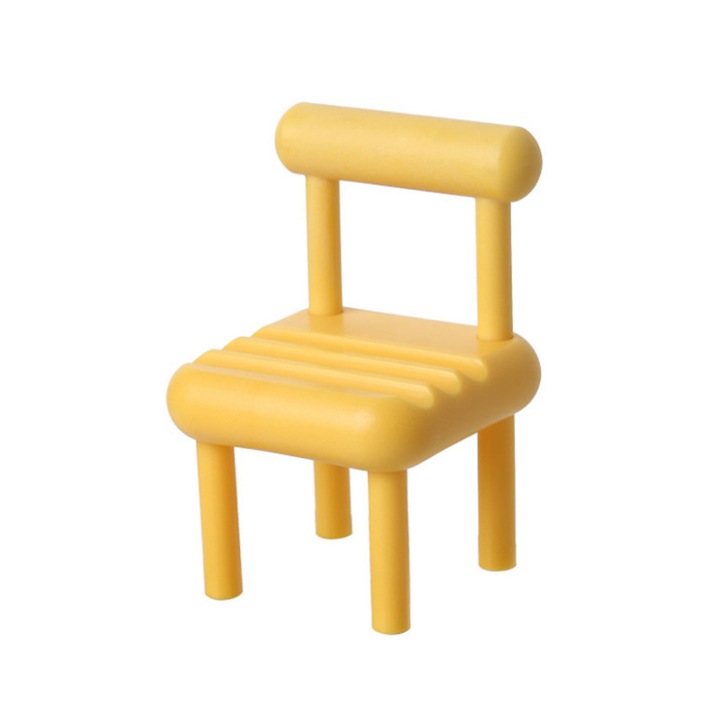 Универсална поставка за телефон/таблет, пластмаса, модел стол, 120x60x65 mm, жълт