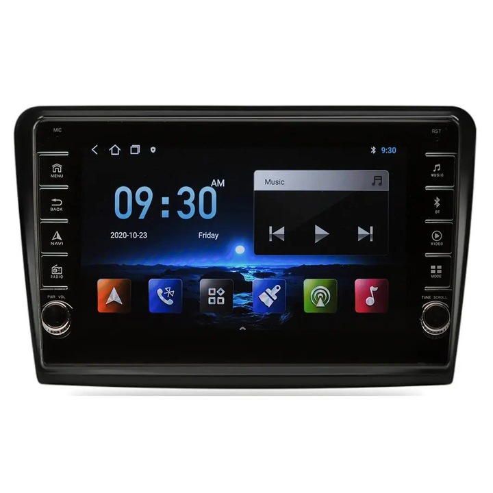 Navigatie AUTONAV Android GPS Dedicata Skoda Superb 2 2013-2015, Model PRO Memorie 128GB Stocare, 6GB DDR3 RAM, Display 9" Full-Touch, WiFi, 2 x USB, Bluetooth, 4G, Octa-Core 8 * 2.0GHz, 4 * 50W Audio