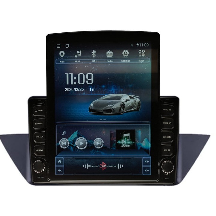Navigatie AUTONAV Android GPS Dedicata BMW X1 E84, Model XPERT Memorie 128GB Stocare, 6GB RAM, Display Vertical Stil Tesla 10" Full-Touch, WiFi, 2 x USB, Bluetooth, 4G, Octa-Core 8 * 1.8GHz, 4 * 50W Audio