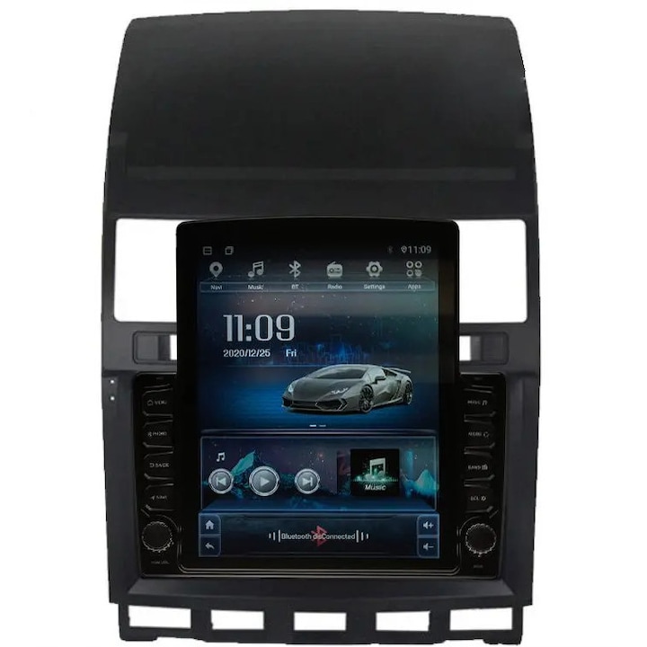 Navigatie AUTONAV Android GPS Dedicata Volkswagen VW Touareg 2002-2010, Model XPERT Memorie 128GB, 6GB RAM, Display Vertical Stil Tesla 10" Full-Touch, WiFi, 2 x USB, Bluetooth, 4G, Octa-Core 8 * 1.8GHz, 4 * 50W Audio