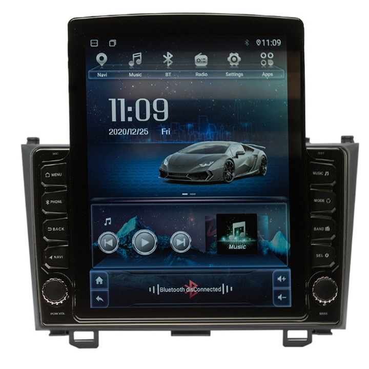 Navigatie AUTONAV Android GPS Dedicata Honda CR-V 2006-2011, Model XPERT Memorie 64GB Stocare, 2GB RAM, Display Vertical Stil Tesla 10" Full-Touch, WiFi, 2 x USB, Bluetooth, Quad-Core 4 * 1.8GHz, 4 * 50W Audio