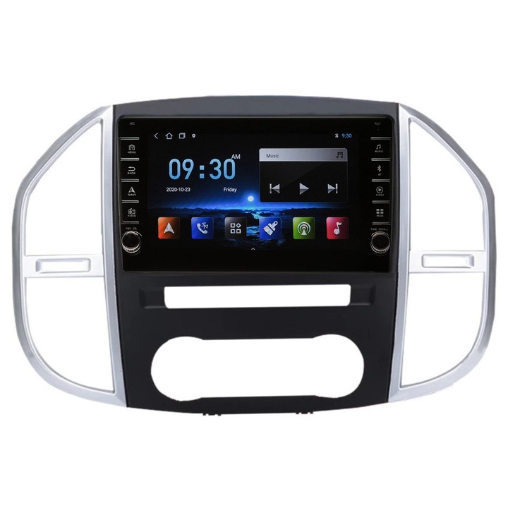 Navigatie AUTONAV Android GPS Dedicata Mercedes Vito 3 W447 Dupa 2014, Model PRO Memorie 128GB Stocare, 6GB DDR3 RAM, Display 9" Full-Touch, WiFi, 2 x USB, Bluetooth, 4G, Octa-Core 8 * 2.0GHz, 4 * 50W Audio