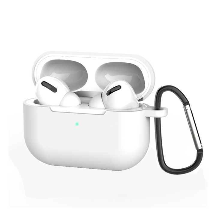 OEM Fejhallgató tok, szilikon, Apple Airpods Pro kompatibilis, fehér