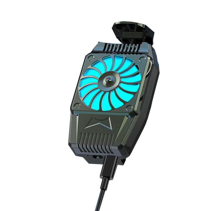 Cooler telefon H15, SIHOiSi, Lumina RGB, 45x76x16mm, Negru