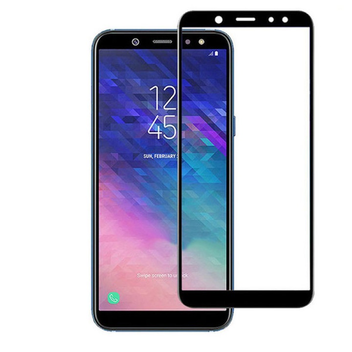 Folie Sticla securizata compatibila pentru Samsung A6 2018, Gold Market®, Full Glue, Negru
