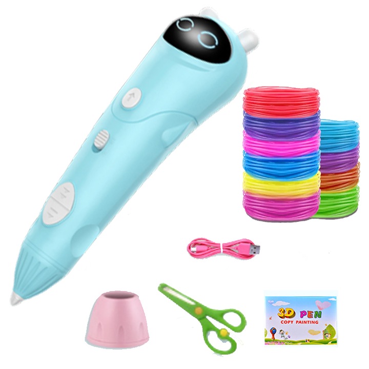 3D молив, OLED дисплей, ABS/PLA, 700mAh, 1.75mm, син