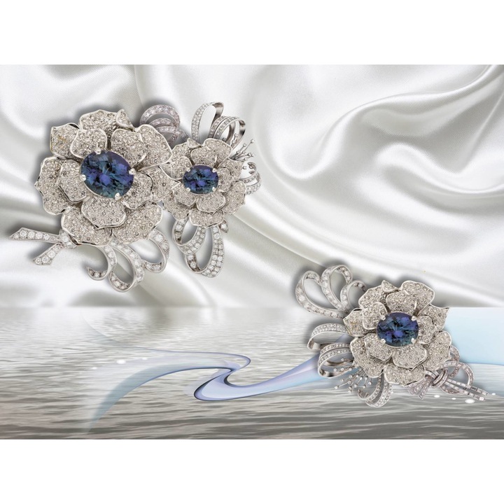 Fototapet autoadeziv PVC - Brosele Cu Pietre Pretioase 3d Abstract, 100 x 160 cm