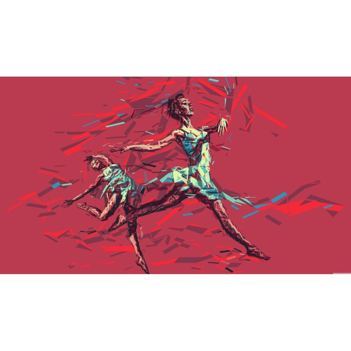 PVC öntapadós tapéta - Balerinas Abstract, 100 x 150 cm