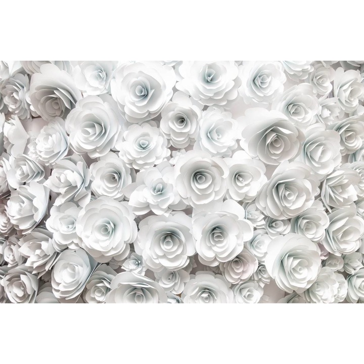 Öntapadó PVC tapéta - White Paper Roses, 100 x 150 cm