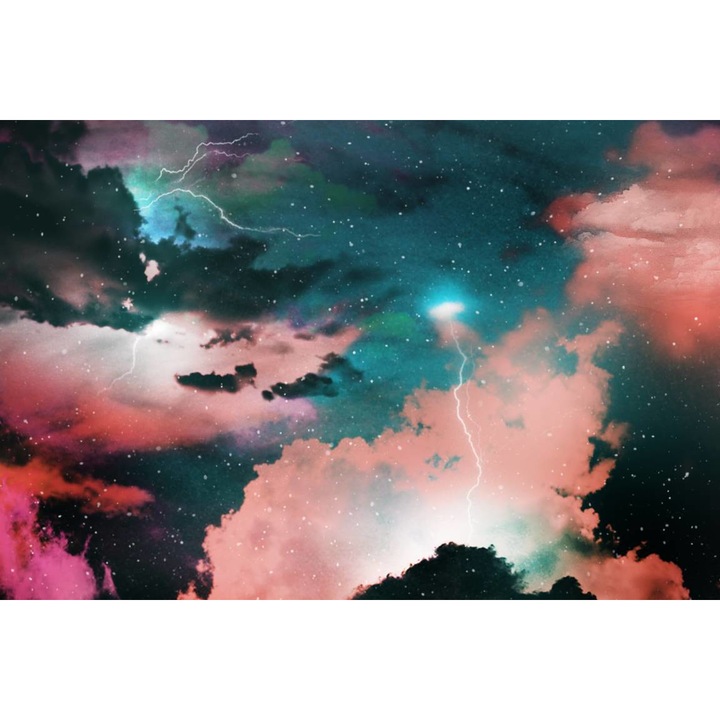Sticker perete - Cerul Si Fulgerele Abstract, 75x115 cm