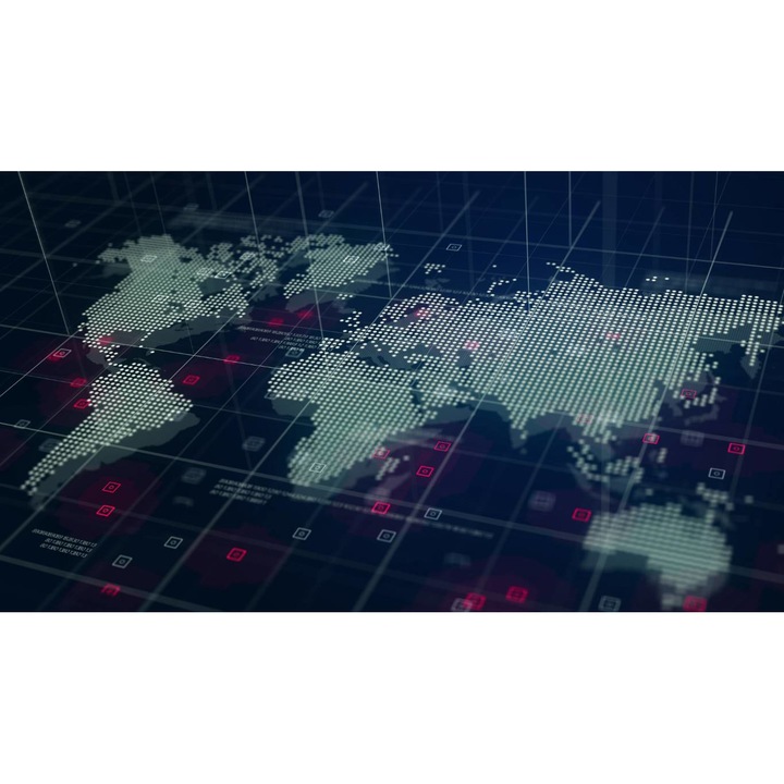 PVC öntapadó tapéta - Digitális Világtérkép, 100 x 150 cm