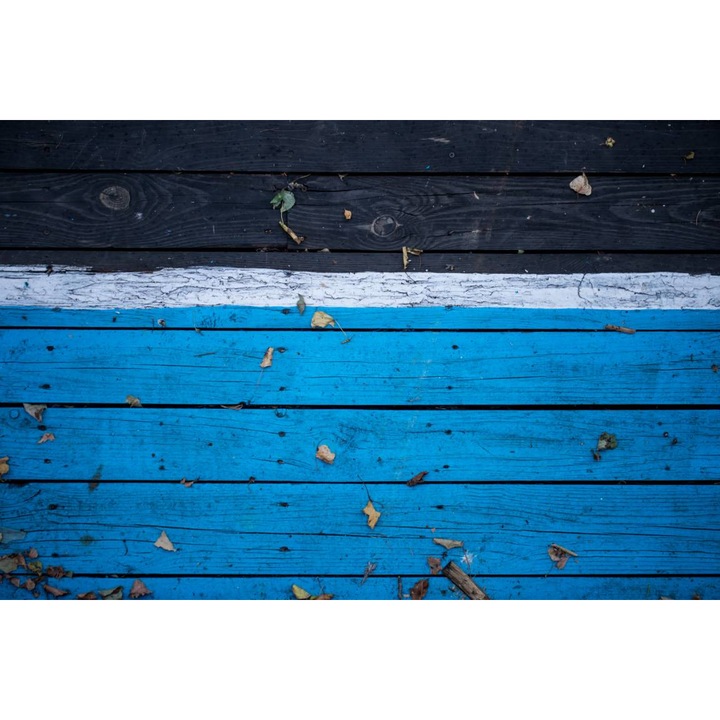 Öntapadó PVC tapéta - Blue Painted Wood, 100 x 150 cm