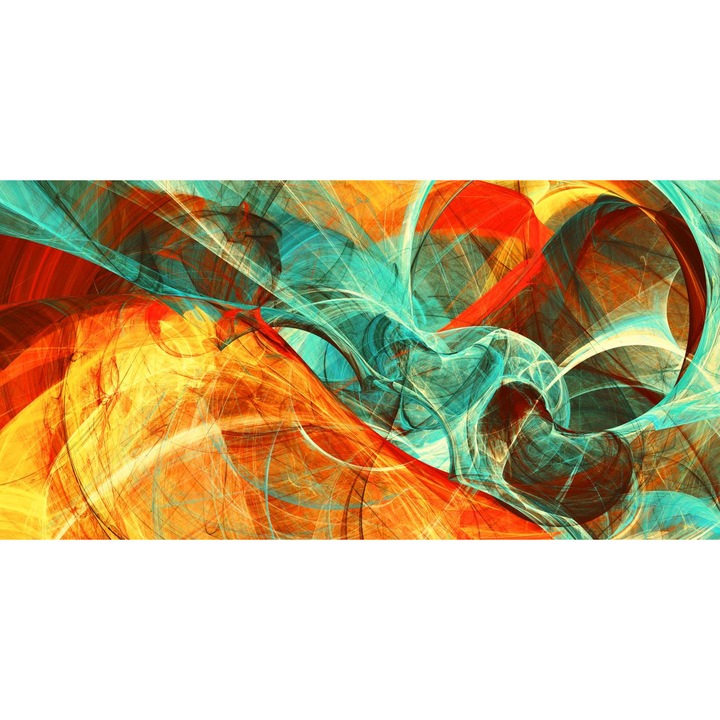 PVC öntapadó tapéta - Absztrakt színes vonalak és ívek, 100 x 150 cm