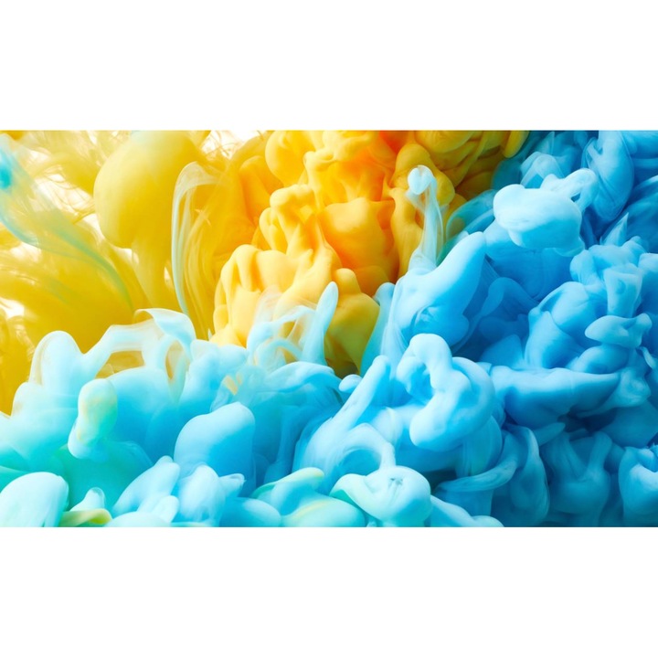 PVC öntapadó tapéta - Füst színű, sárga és kék absztrakt, 100 x 150 cm