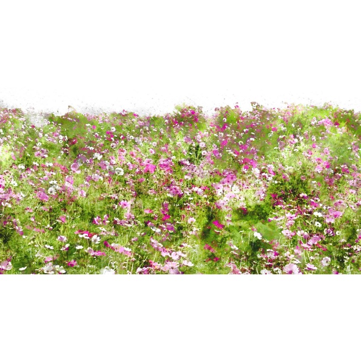 PVC öntapadó tapéta - Absztrakt virágmező festmény, 100 x 150 cm