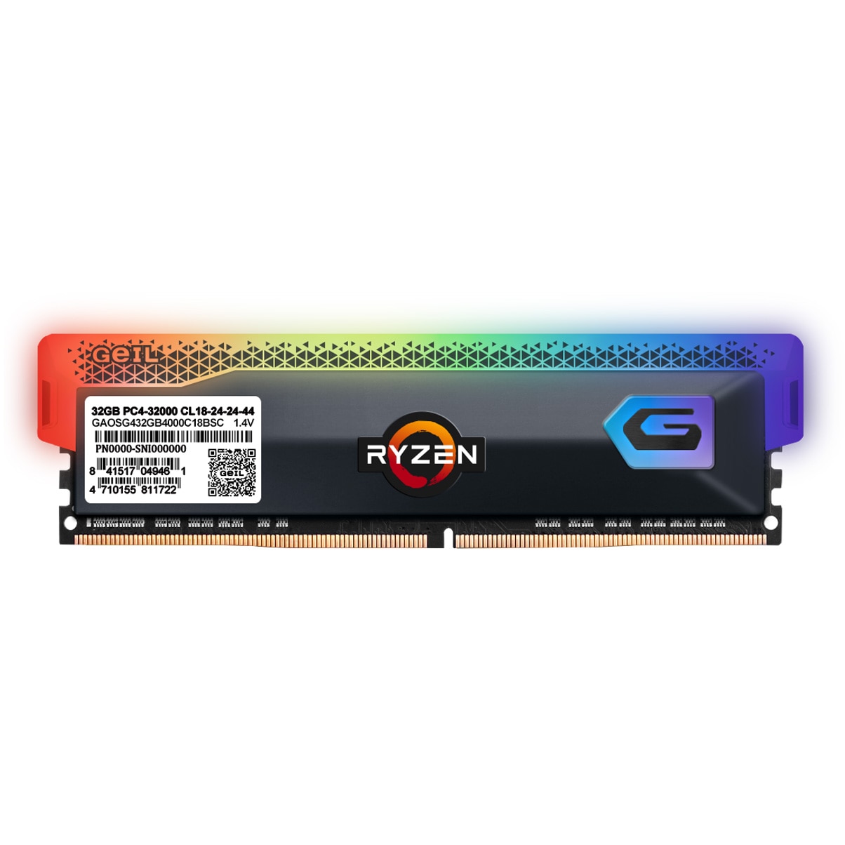 GeIL ORION DDR4-3200 32GB 中古 動作確認済み Memorie Geil Orion RGB, 8GB, DDR4, 3200MHz, CL 16, 1.35V, Gray