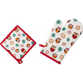 Set bucatarie 2 piese Heinner Home, 100% bumbac, model Bufnite Set bucatarie 2 piese Heinner Home, 100% bumbac, model Bufnite