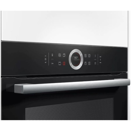 Cuptor incorporabil Bosch HBG675BB1, Electric, Multifunctional, 71 l, Autocuratare pirolitica, Convectie 4D, Touch control, Display TFT, Clasa A+, Sticla neagra
