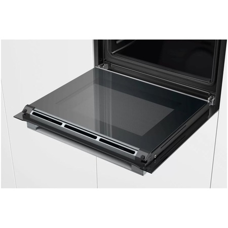 Cuptor incorporabil Bosch HBG675BB1, Electric, Multifunctional, 71 l, Autocuratare pirolitica, Convectie 4D, Touch control, Display TFT, Clasa A+, Sticla neagra