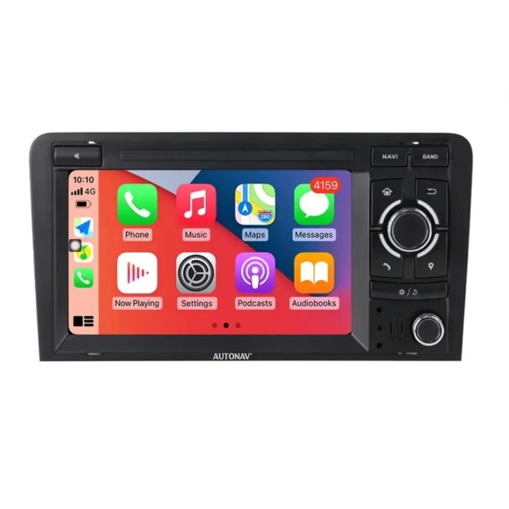 Navigatie AUTONAV ECO Android GPS Dedicata Audi A3 B6 B7, Model Classic, Memorie 16GB Stocare, 1GB RAM, Display 7" Full-Touch, WiFi, 2 x USB, Bluetooth, CPU Quad-Core 4 * 1.8GHz, 4 * 50W Audio, Intrare Subwoofer, Amplificator