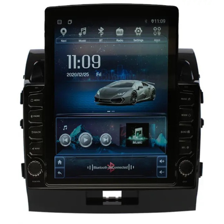 Navigatie AUTONAV ECO Android GPS Dedicata Toyota Land Cruiser 2007-2017, Model XPERT Memorie 16GB Stocare, 1GB RAM, Display Vertical Stil Tesla 10" Full-Touch, WiFi, 2 x USB, Bluetooth, Quad-Core 4 * 1.8GHz, 4 * 50W Audio