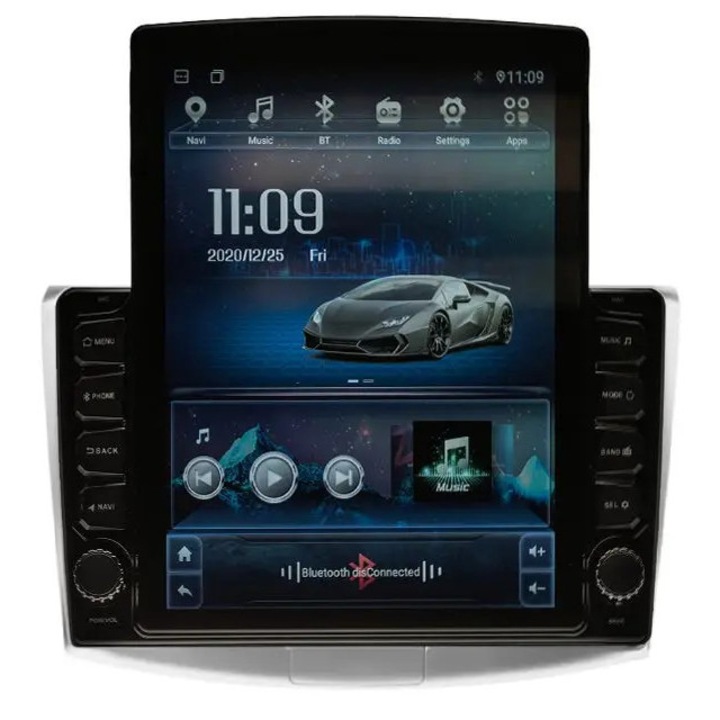 Navigatie AUTONAV Android GPS Dedicata Volkswagen VW Passat B6 B7, Model XPERT Memorie 128GB Stocare, 6GB RAM, Display Vertical Stil Tesla 10" Full-Touch, WiFi, 2 x USB, Bluetooth, 4G, Octa-Core 8 * 1.8GHz, 4 * 50W Audio