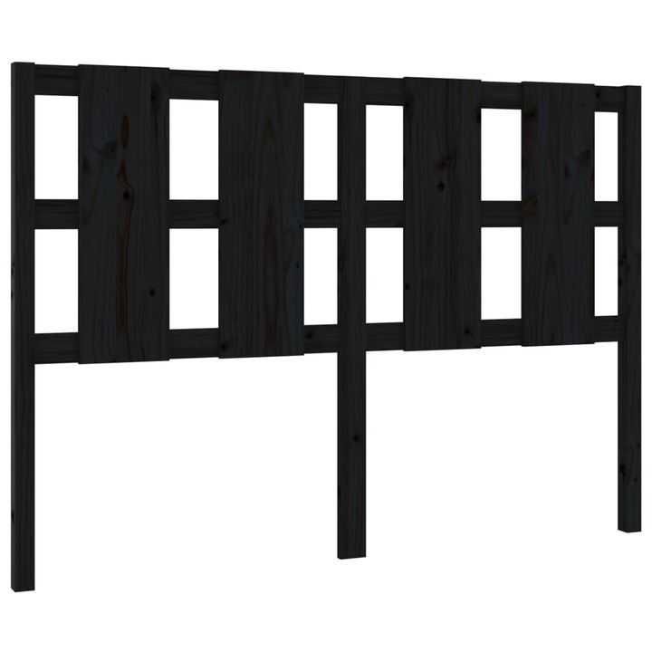 vidaXL fekete tömör fenyőfa ágyfejtámla 145,5 x 4 x 100 cm 5.8 kg 817994