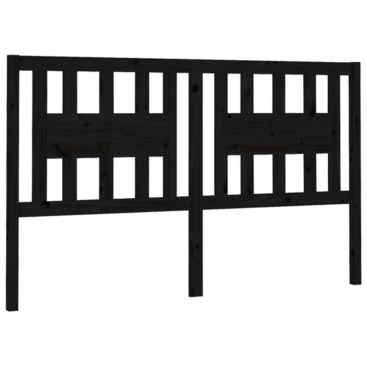 vidaXL fekete tömör fenyőfa fejtámla 166 x 4 x 100 cm 6 kg 818684