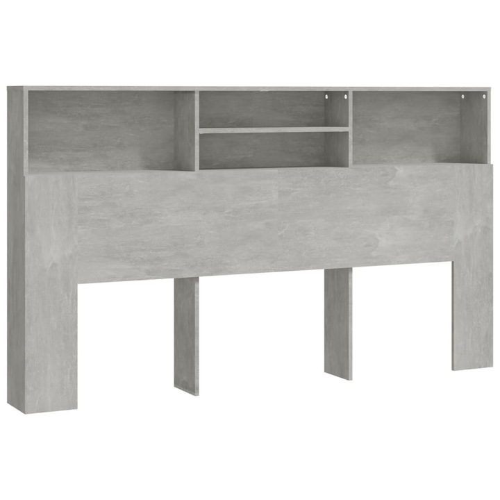 Tablie de pat cu dulap vidaXL, gri beton, 180x19x103,5 cm, 25.4 kg 811884