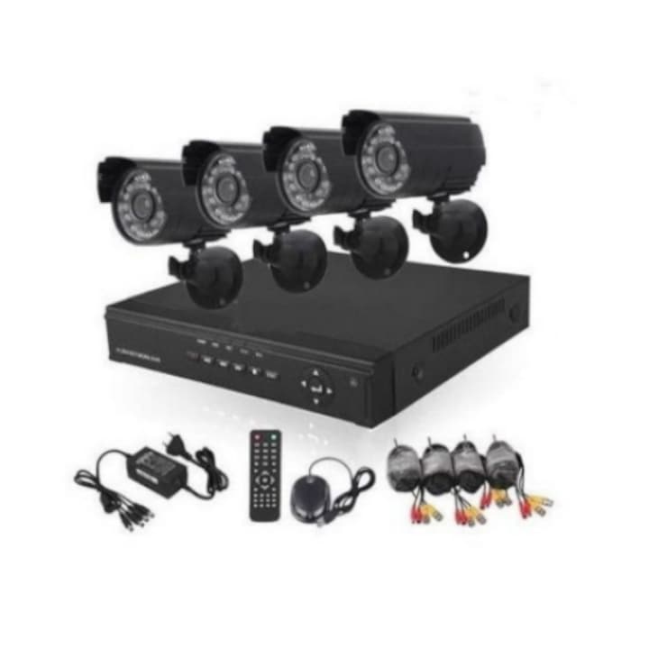 Sistem complet Kit 4 camere supraveghere CCTV Full HD Kardett®