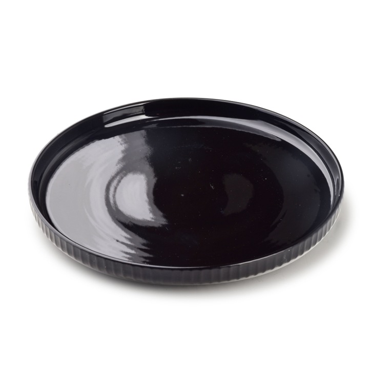 Mondex, Dekoratív fekete tányér, mondex_002P8B, Porcelán, 23 cm