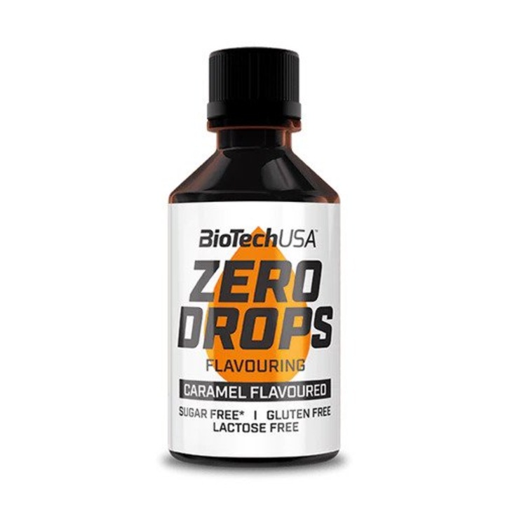Indulcitor dietetic, Biotech Usa, Zero Drops / aroma de Caramel, 50 ml