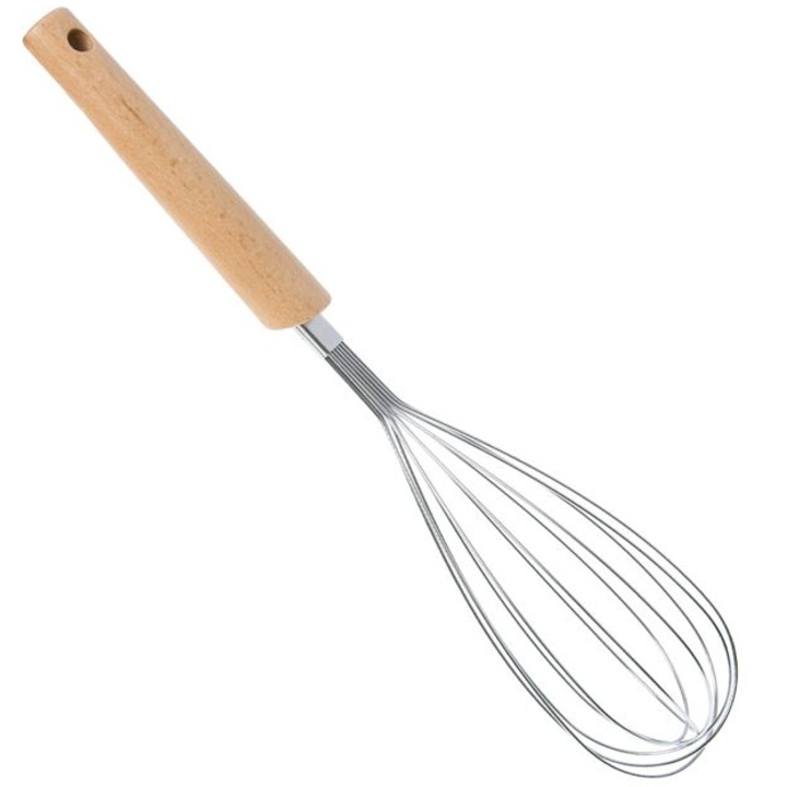 Tel metalic cu maner, Argintiu / Maro, 33 cm