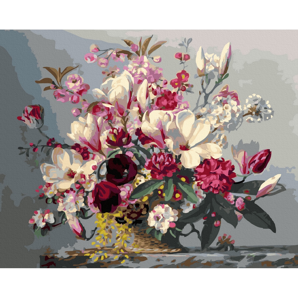 Set pictura pe numere, ColorBox, Cosulet cu Flori, 40x50 cm, panza ...