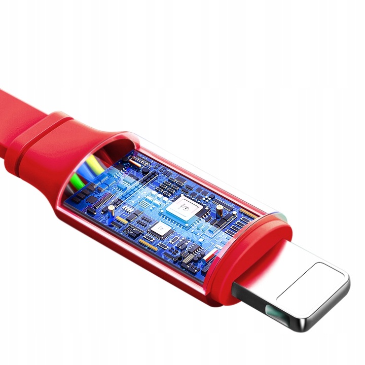 Кабел за зареждане, Mcdodo, USB към USB-C, Lightning QC 3.0, разтегателен, за Samsung, Apple, Huawei, Xiaomi, OPPO, червен, 1,2 м