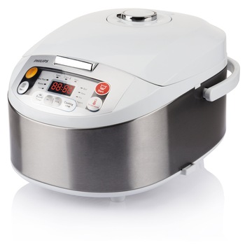Multicooker Philips HD3037/70, 980 W, 5 L, Programe automate, Timer, Alb/Argintiu Multicooker Philips HD3037/70, 980 W, 5 L, Programe automate, Timer, Alb/Argintiu