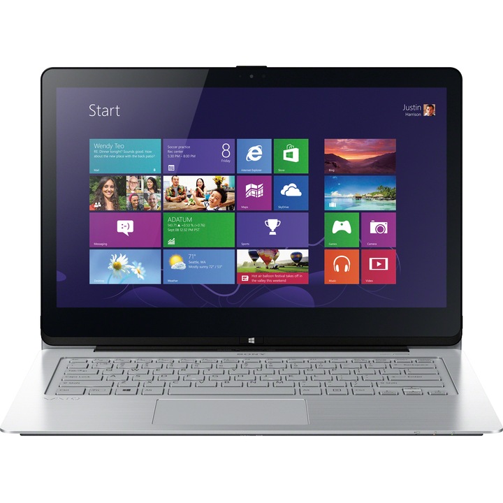 Laptop Sony VAIO SVF14N1E2ES.EE9 cu procesor Intel® Pentium® Core™ 3556U 1.70GHz, 4GB, 500GB, Intel® HD Graphics, Microsoft Windows 8, Silver