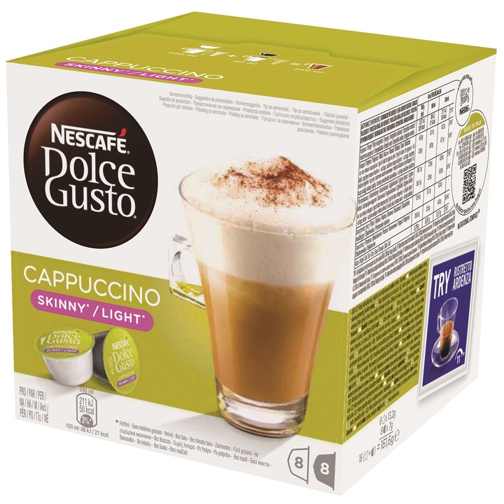 Nescafé Dolce Gusto kávékapszula, Skinny Cappuccino, 2 x 8 kapszula, 161.6 g