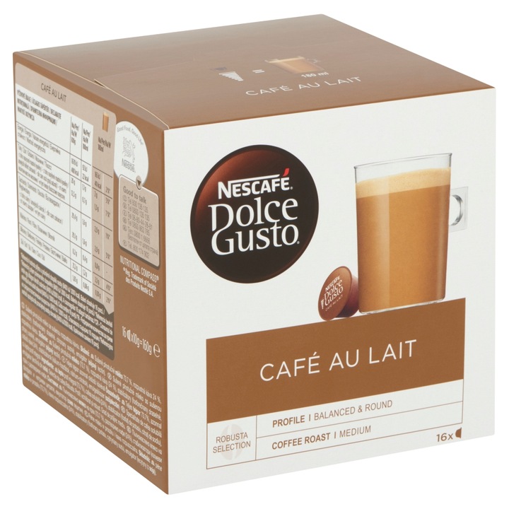 Nescafé Dolce Gusto Cafe Au Lait kávékapszula, 16db