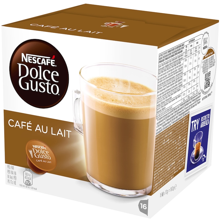 Промо пакет: 2 x Капсули Nescafe Dolce Gusto, Cafe Au Lait, 16 Капсули, 160 гр