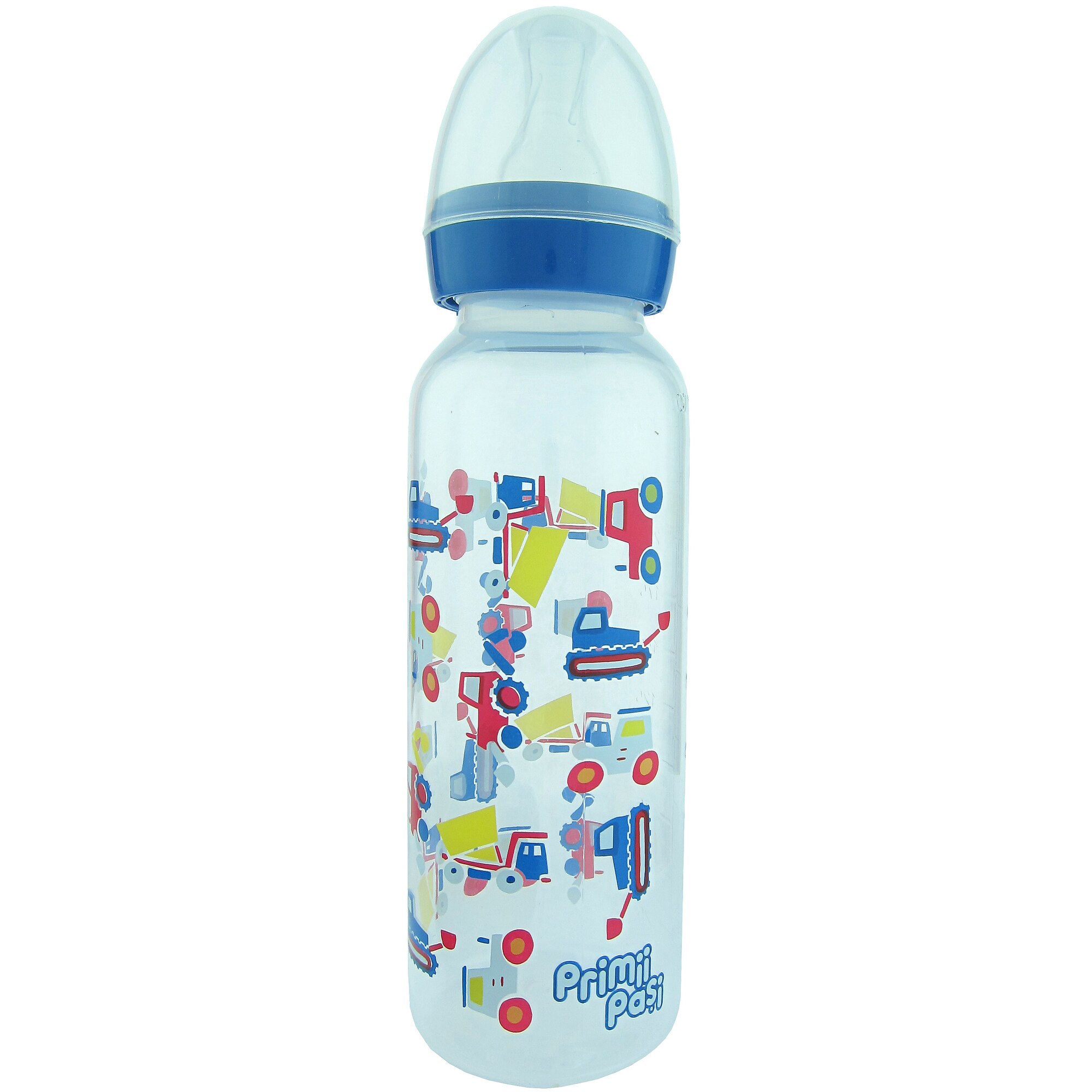 Biberon Primii Pasi decorat, 250 ml, Albastru
